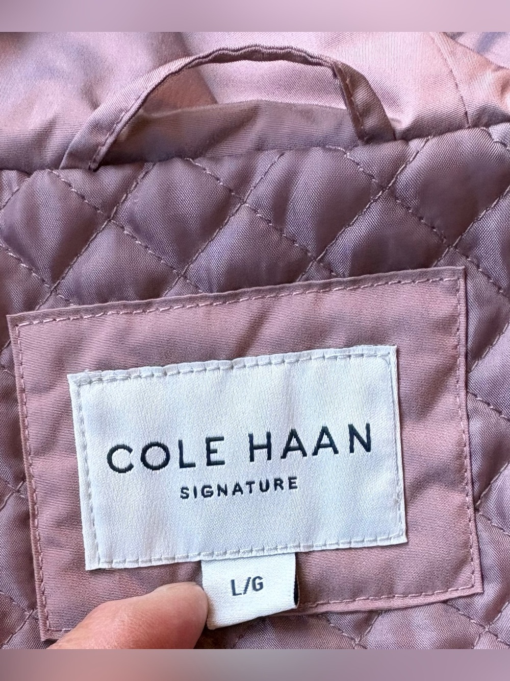 Cole Haan Signature Packable Hooded Travel Raincoat in Iridescent Mauve - Large - Picture 2 of 14